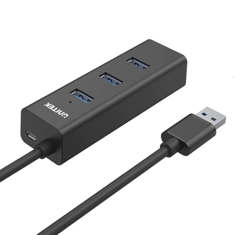 Hub USB Unitek Y-3089V01 5 Gbps 4x USB-A aktywny kabel 120 cm USB-C szybki