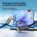 Kabel Adapter Unitek HDMI Do DisplayPort 4K 60 Hz 1,8 m Zasilanie USB-A