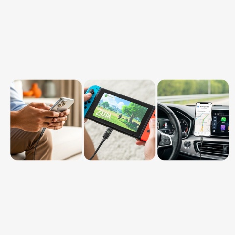 Kabel Przewód Unitek C14158ABK01 USB-C Do USB-C PD 60 W 3 m Z Wyświetlaczem