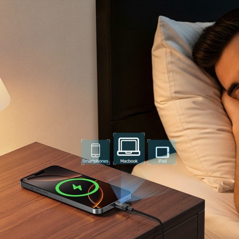 Kabel Przewód Unitek C14158ABK01 USB-C Do USB-C PD 60 W 3 m Z Wyświetlaczem