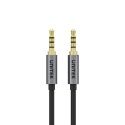 Kabel Przewód Unitek Mini Jack 3,5 mm AUX Męski-Męski 1 m Pozłacany