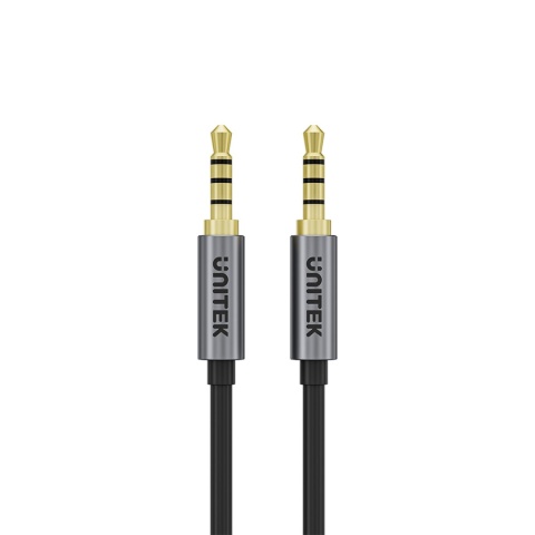 Kabel Przewód Unitek Mini Jack 3,5 mm AUX Męski-Męski 1 m Pozłacany
