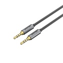 Kabel Przewód Unitek Mini Jack 3,5 mm AUX Męski-Męski 1 m Pozłacany