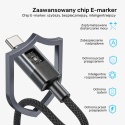 Kabel Przewód Unitek USB-C PD 60 W 480 Mbps 2 m Z Wyświetlaczem W Oplocie