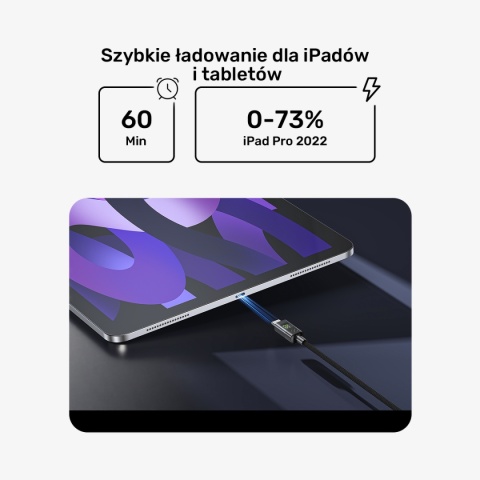 Kabel Przewód Unitek USB-C PD 60 W 480 Mbps 2 m Z Wyświetlaczem W Oplocie