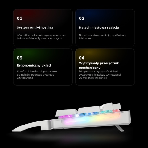 Klawiatura Gamingowa Rampage KB-R86 UMBRA Mechaniczna Podświetlana RGB