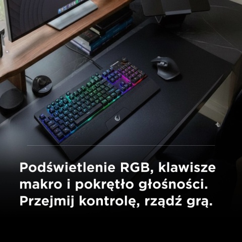 Klawiatura Rampage KB-GX65 Simula membranowa gamingowa RGB makra czarna