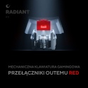 Klawiatura Rampage Radiant K11 mechaniczna gaming RGB pudding Outemu Red