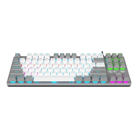 Klawiatura mechaniczna Rampage SNUG K14 TKL RGB Red biało-szara gamingowa