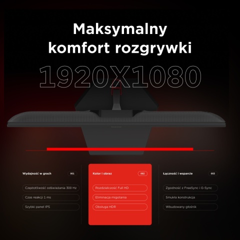 Monitor Gamingowy Rampage Crimson Fast IPS 24,5" Full HD 300 Hz 1 ms