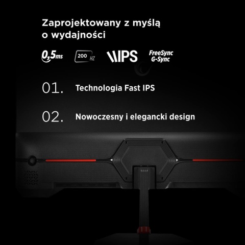 Monitor Gamingowy Rampage Crimson Fast IPS Full HD 200 Hz 0,5 ms 24,5 Cala