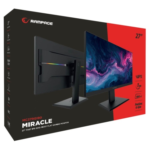 Monitor Gamingowy Rampage Miracle MC27RQ180 27" IPS QHD 2K 180 Hz 1 ms