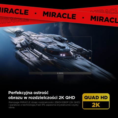 Monitor Gamingowy Rampage Miracle MC27RQ180 27" IPS QHD 2K 180 Hz 1 ms