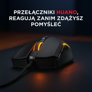 Mysz Rampage SMX-R44 V2 gamingowa 12800 DPI RGB 1000 Hz Huano makra czarna