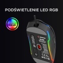 Myszka Rampage BLINK gamingowa 12800 DPI RGB przewodowa USB czarna lekka