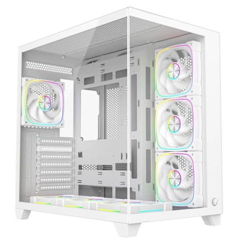 Obudowa Komputerowa Rampage SEALITE Mini ITX ARGB 7 Wentylatorów Biała