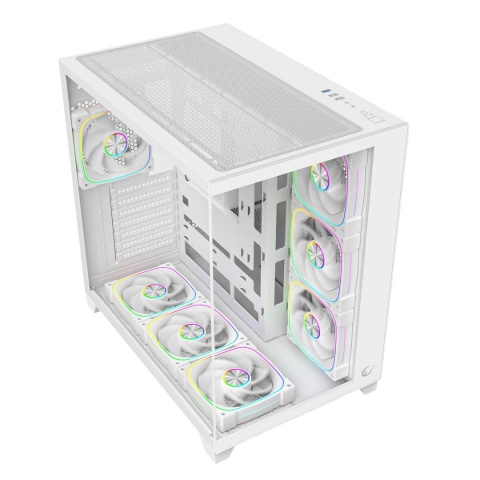 Obudowa Komputerowa Rampage SEALITE Mini ITX ARGB 7 Wentylatorów Biała