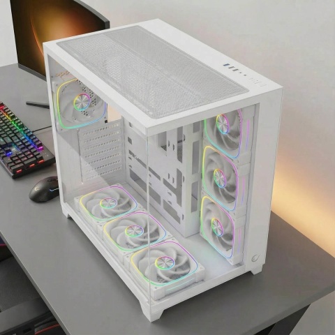 Obudowa Komputerowa Rampage SEALITE Mini ITX ARGB 7 Wentylatorów Biała