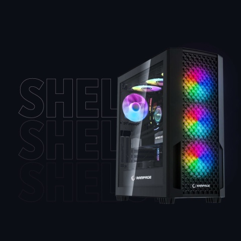 Obudowa PC Rampage Shelob E ATX 4x ARGB mesh szkło hartowane czarna gaming