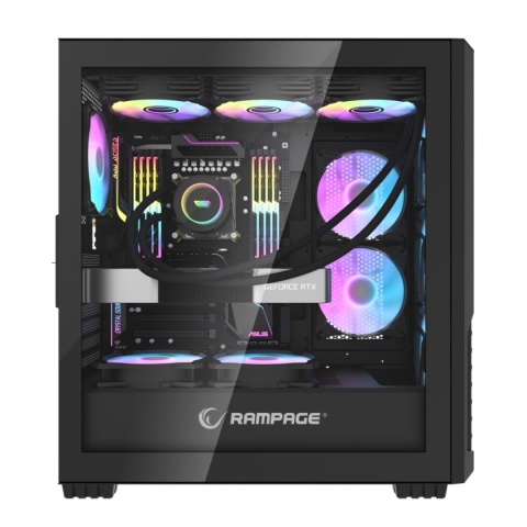 Obudowa PC Rampage Shelob E ATX 4x ARGB mesh szkło hartowane czarna gaming