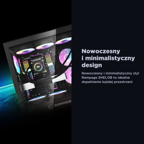 Obudowa PC Rampage Shelob E ATX 4x ARGB mesh szkło hartowane czarna gaming