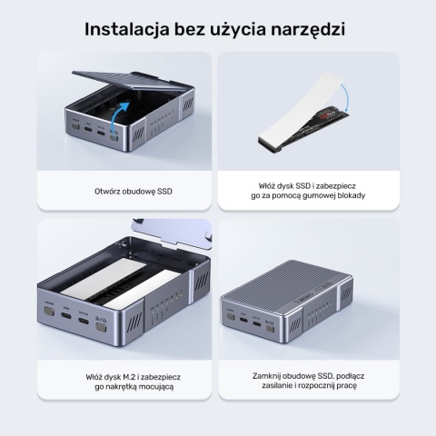 Obudowa Unitek RAID USB-C 20 Gbps 2x M.2 NVMe/SATA Klonowanie Offline