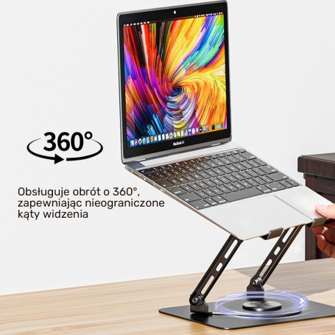 Podstawka Chłodząca Unitek 360° Do Laptopa Tabletu 8"-17,3" Regulowana