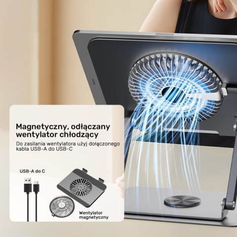 Podstawka Chłodząca Unitek 360° Do Laptopa Tabletu 8"-17,3" Regulowana