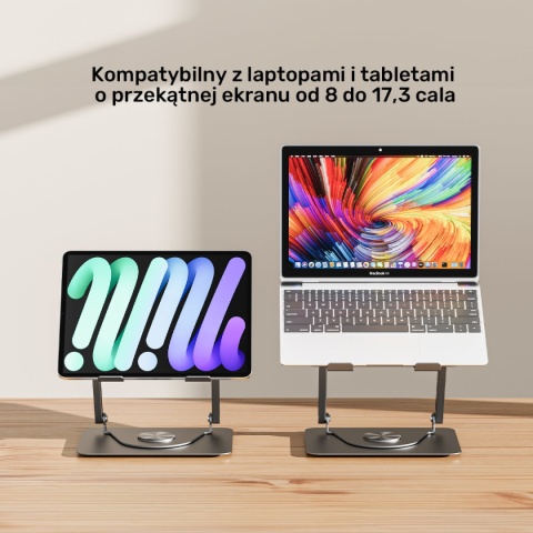 Podstawka Chłodząca Unitek 360° Do Laptopa Tabletu 8"-17,3" Regulowana