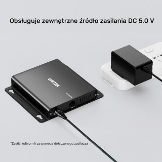 Przedłużacz Unitek USB-C do 4x USB-A Ethernet 150m 480 Mbps hub aluminiowy
