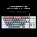 Rampage SNUG K14 klawiatura TKL gamingowa mechaniczna RGB szaro biała
