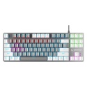 Rampage SNUG K14 klawiatura TKL gamingowa mechaniczna RGB szaro biała