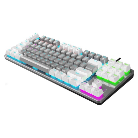 Rampage SNUG K14 klawiatura TKL gamingowa mechaniczna RGB szaro biała