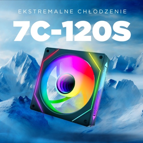 Wentylator Rampage 7C-120S 120 mm ARGB PWM 1800 RPM czarny infinity mirror