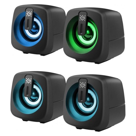 Defender Głośniki komputerowe J1 2.0 6W LED USB czarne