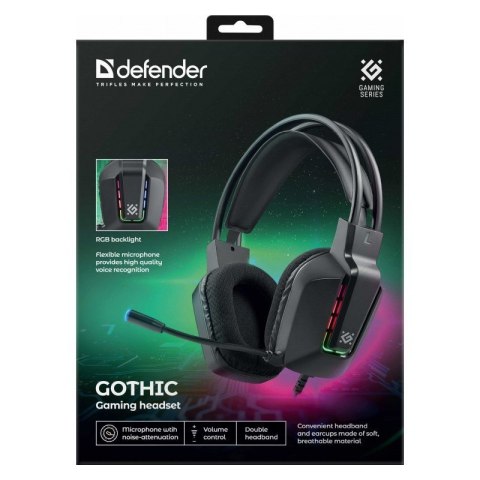 Defender Słuchawki nauszne z mikrofonem GOTHIC czarne