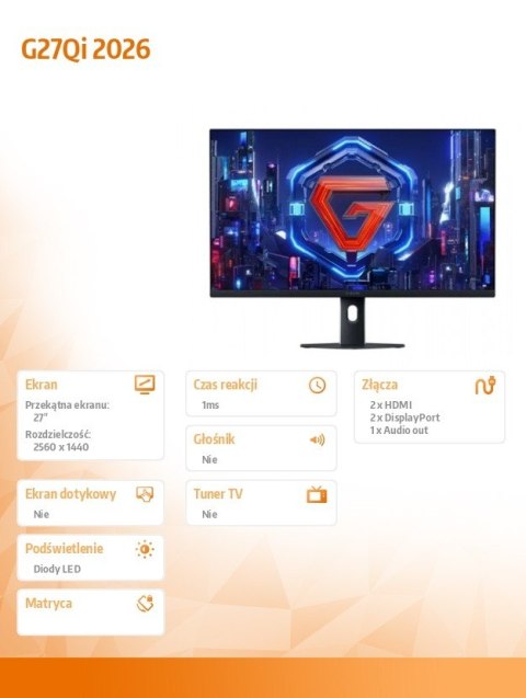 XIAOMI Monitor gamingowy 2K G27Qi 2026