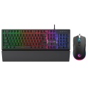 Zestaw Gamingowy Rampage Fortuna Klawiatura Mysz Podkładka RGB 12800 DPI