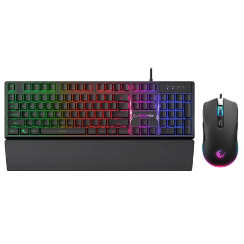 Zestaw Gamingowy Rampage Fortuna Klawiatura Mysz Podkładka RGB 12800 DPI