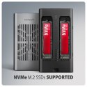AXAGON EEM2-20GD Obudowa zewnętrzna aluminiowa USB-C 3.2 Gen2x2, Dual NVMe M.2 SSD 20gbps, Clone Master