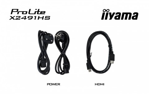 IIYAMA Monitor 23.8 cala X2491HS-B1 IPS,HDMI,DP,1ms,350cd, 1500:1,120Hz,2x2W