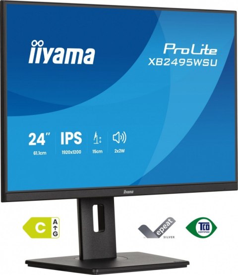 IIYAMA Monitor 24 cale XB2495WSU-B1 IPS,16:10,350cd,4ms,HDMI, 100Hz,1500:1, 4xUSB,2x2W,HAS150 (PIVOT)
