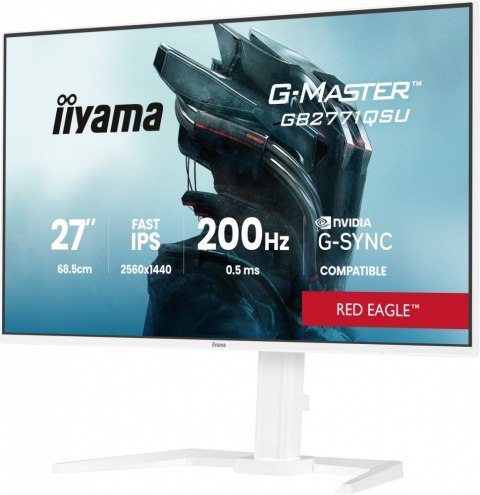 IIYAMA Monitor 27 cali GB2771QSU-W1 QHD,Fast IPS,200Hz,HAS (150) PIVOT, 2xUSB 3.2, 2xUSB C, 0,5ms, 2xHDMI, DP, 350cd,Adaptive G-SY