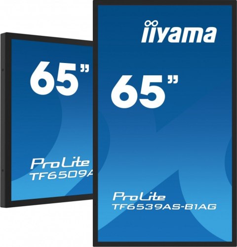 IIYAMA Monitor 65 cali TF6539AS-B1AG,IPS,4K,HDMIx2,DP,RJ45,3xUSB,2x10W, ANDROID,24/7,IP65