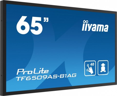 IIYAMA Monitor 65 cali TF6539AS-B1AG,IPS,4K,HDMIx2,DP,RJ45,3xUSB,2x10W, ANDROID,24/7,IP65