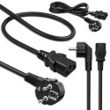 Qoltec Kabel zasilający | wtyczka kątowa SCHUKO CEE 7/7 (E/F) | IEC C133x0.5mm2 | czysta miedź Cu | 1.8m