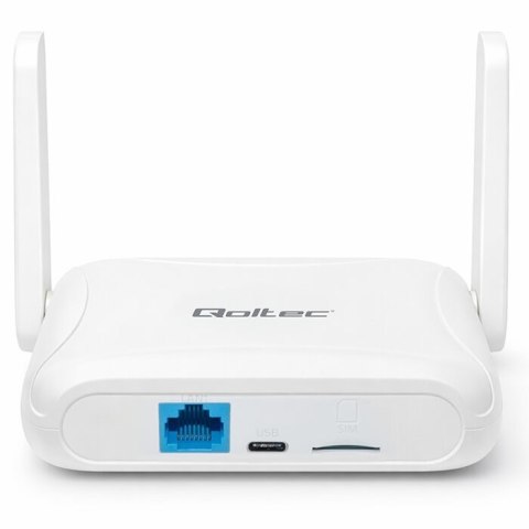 Qoltec Router Home&Travel 4G LTE WiFi 6 | AX300 | 2.4GHz | Dual Antena |USB-C | Micro SIM