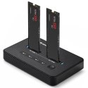 Qoltec Stacja dokujšca dysków SSD M.2 NVMe | PCIe | USB-C | 20Gb/s | DUAL 2x8TB | klonowanie offline