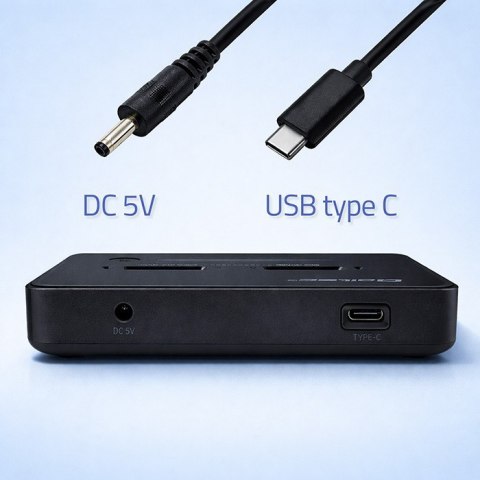 Qoltec Stacja dokujšca dysków SSD M.2 NVMe | PCIe | USB-C | 20Gb/s | DUAL 2x8TB | klonowanie offline