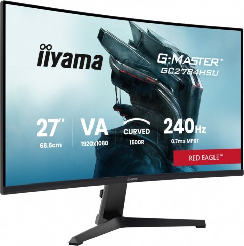 IIYAMA Monitor 27 cali GC2784HSU-B1 FHD, 0.7ms, VA, 1500R, 240Hz 2xHDMI, DP, 2xUSB, FreeSync Premium -1920x1080 (48-240Hz), HDR10, 2x2W